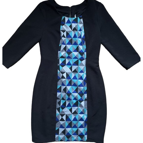 Plenty By Tracy Reese Women's Triangle Geometric Print Sheath Dress Black Size 6 - Picture 1 of 4